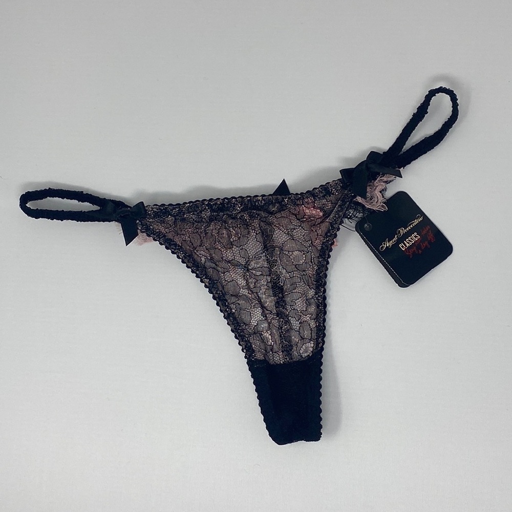 Agent Provocateur Ariel Black Pink Thong NWT $190